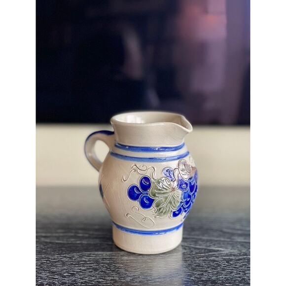 Handarbeit Studio Pottery, Germany, Salt Glaze Pitcher Vase, Signed - Picture 3 of 10